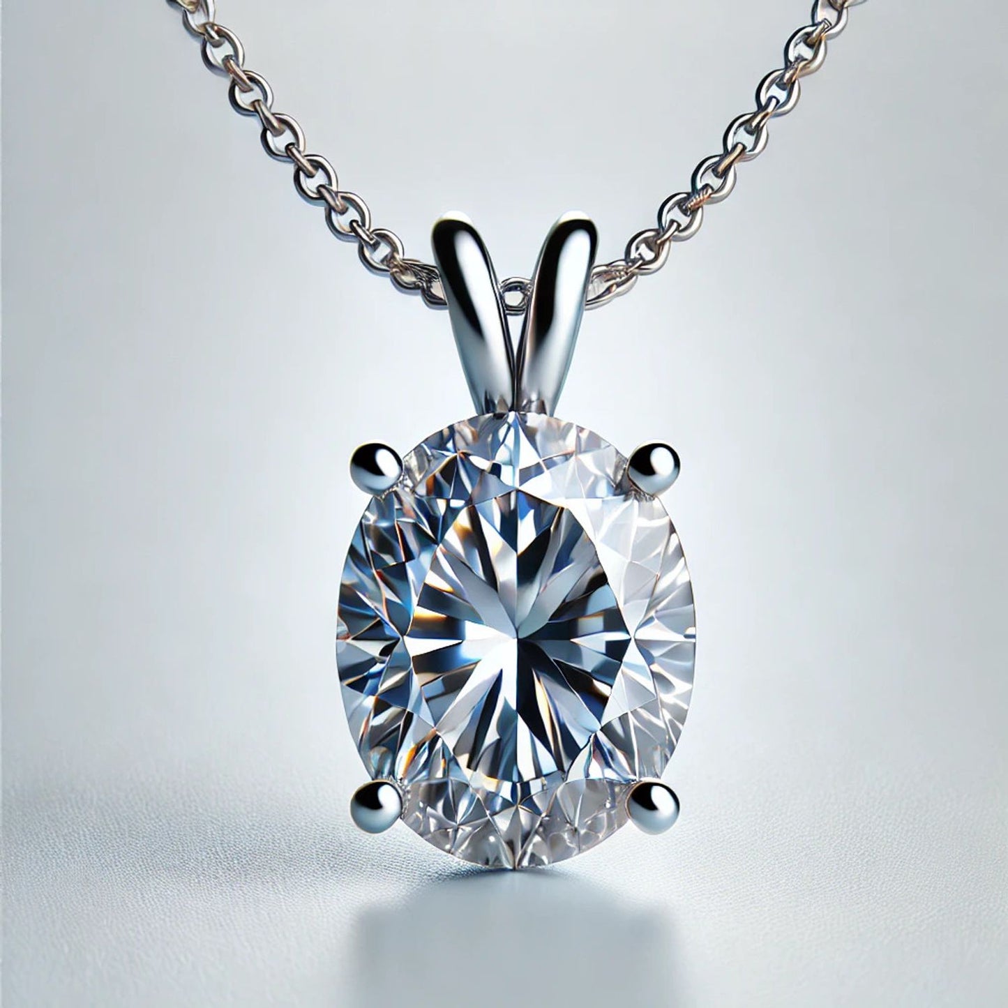 14K Gold Oval Gemstone Classic Solitaire Necklace