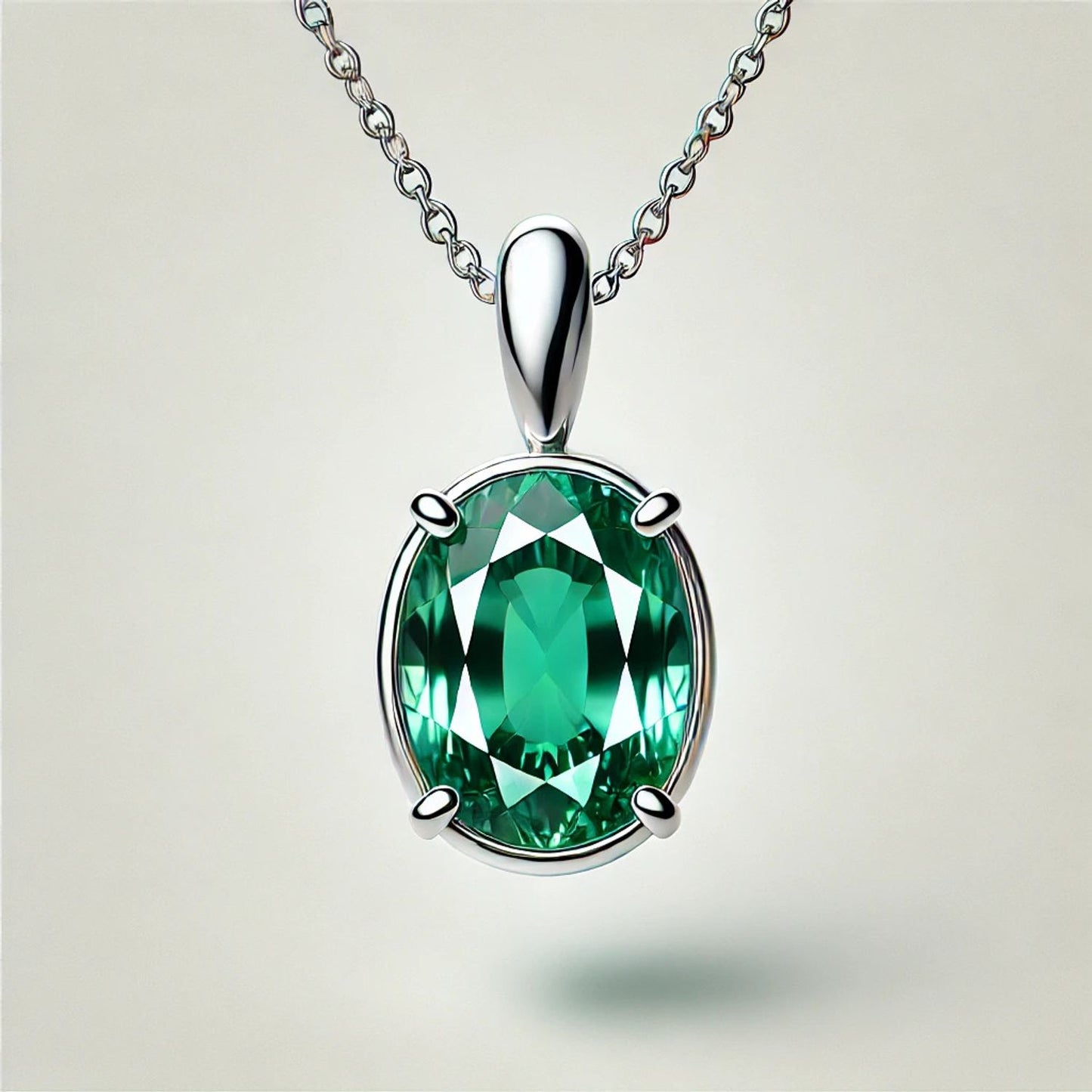 14K Gold Oval Gemstone Classic Solitaire Necklace