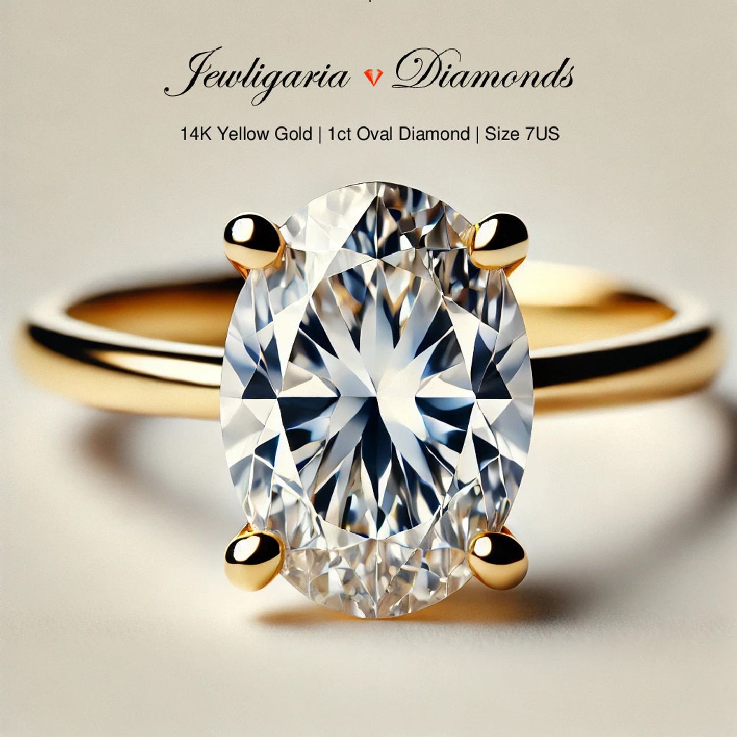 14K Gold Oval Gemstone Classic Solitaire Ring