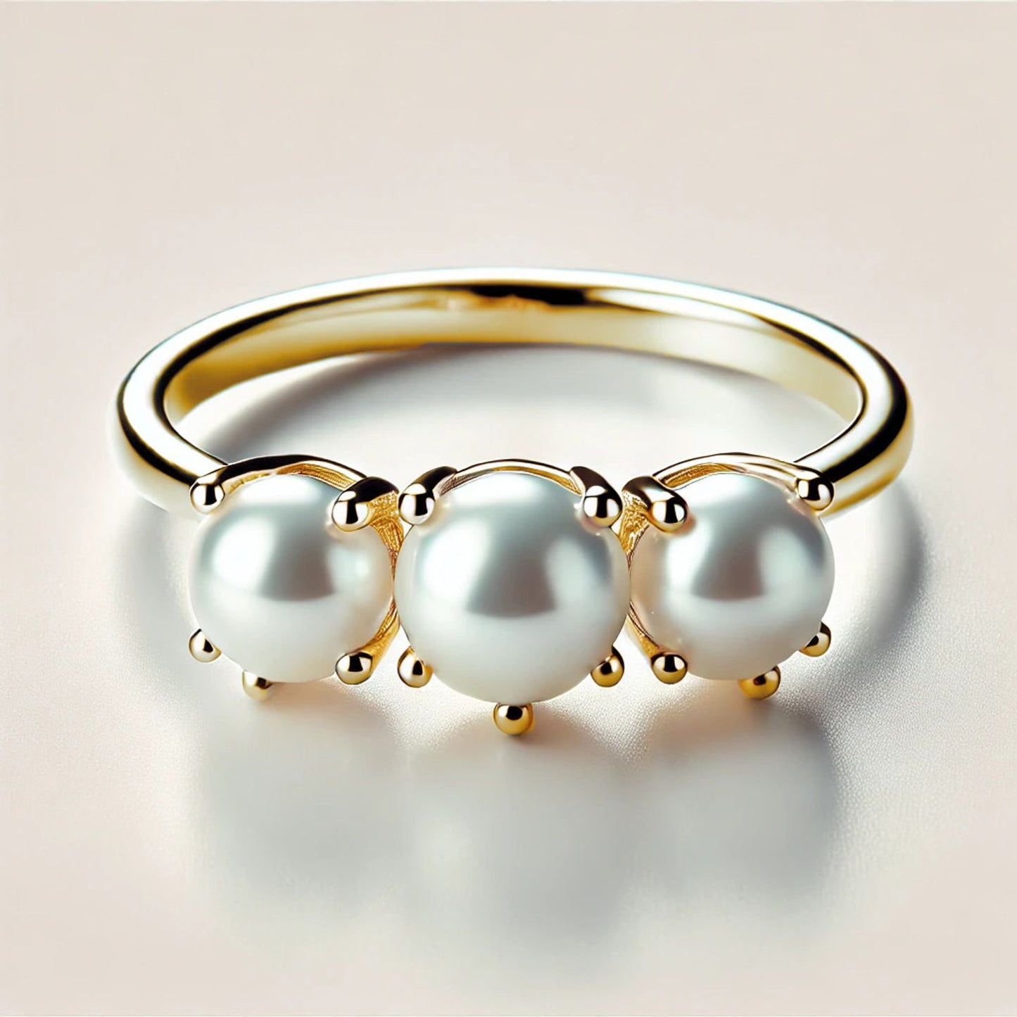 3-Stone Mother of Pearl or Moonstone Engagement Ring