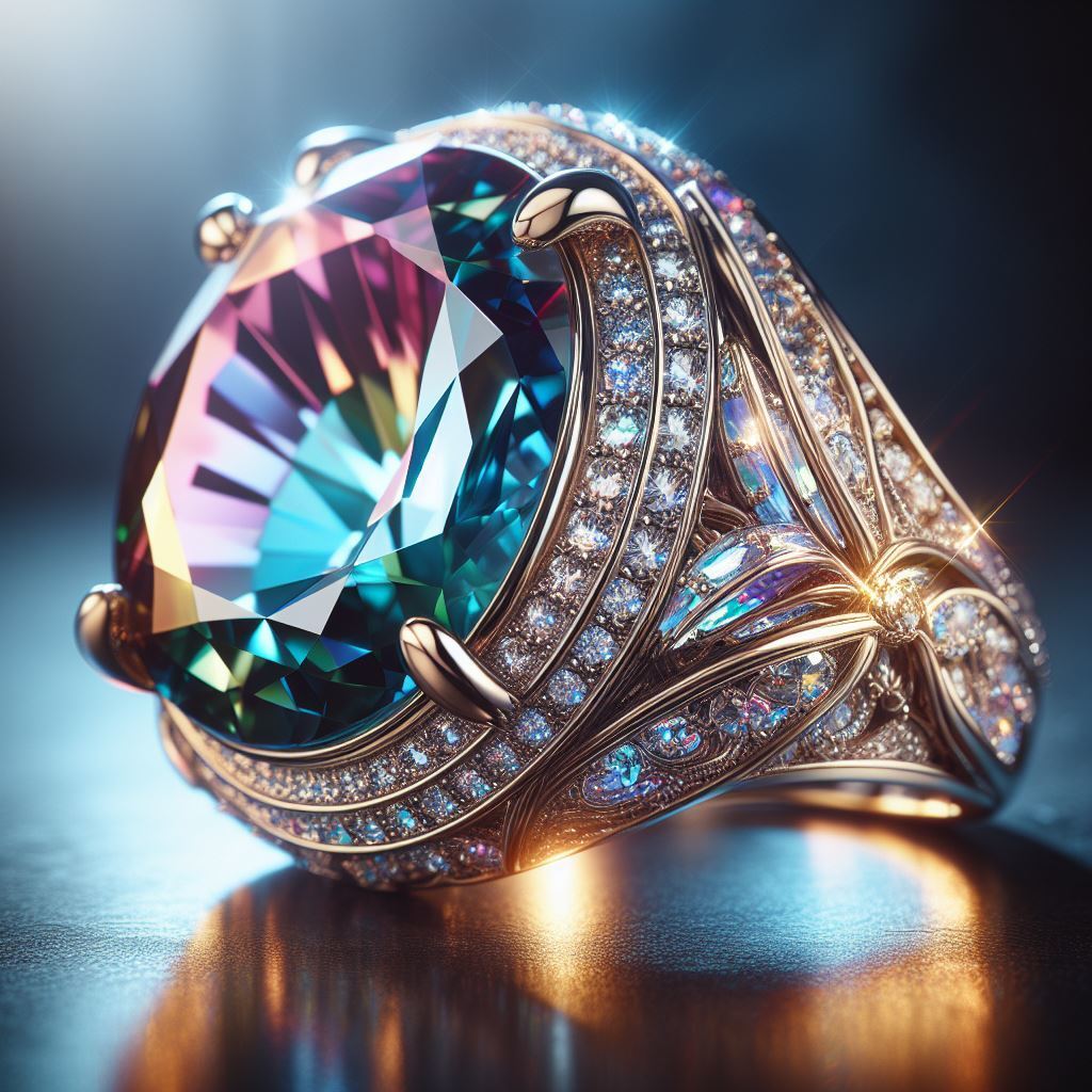 Yellow Gold 14K fashion batmitzva ring with a diamond gemstone