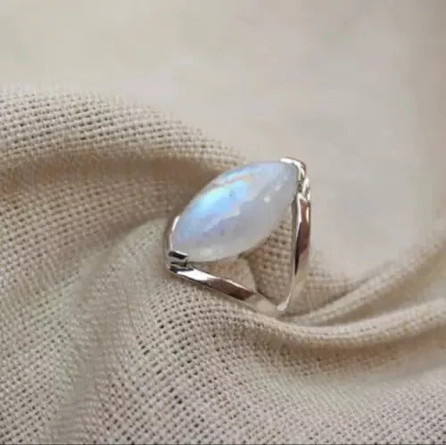 925 Sterling Silver Rainbow Moonstone Handmade Beautiful Ring All Size R49