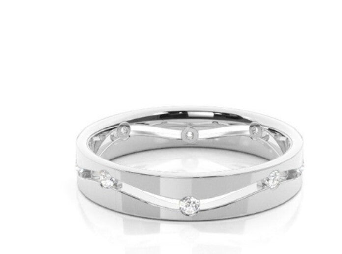 18K White Gold Ring Wedding Bands lina test d