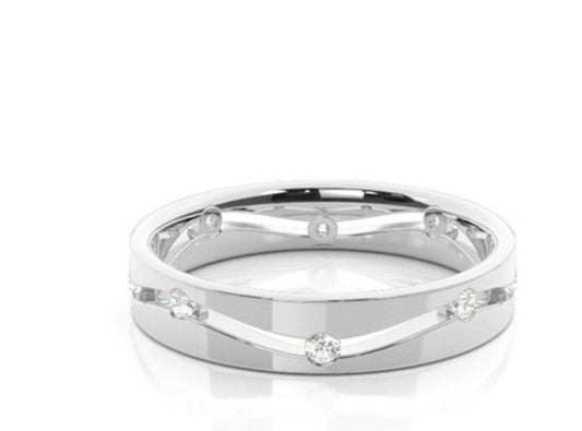 18K White Gold Ring Wedding Bands lina test d