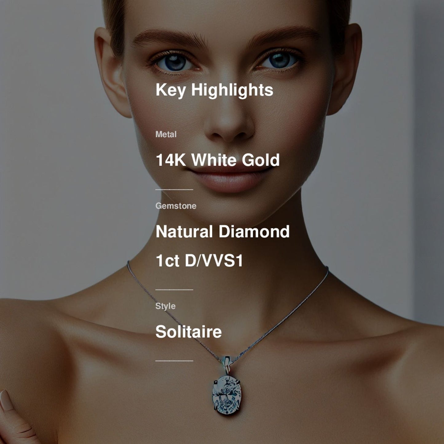 14K Gold Oval Gemstone Classic Solitaire Necklace