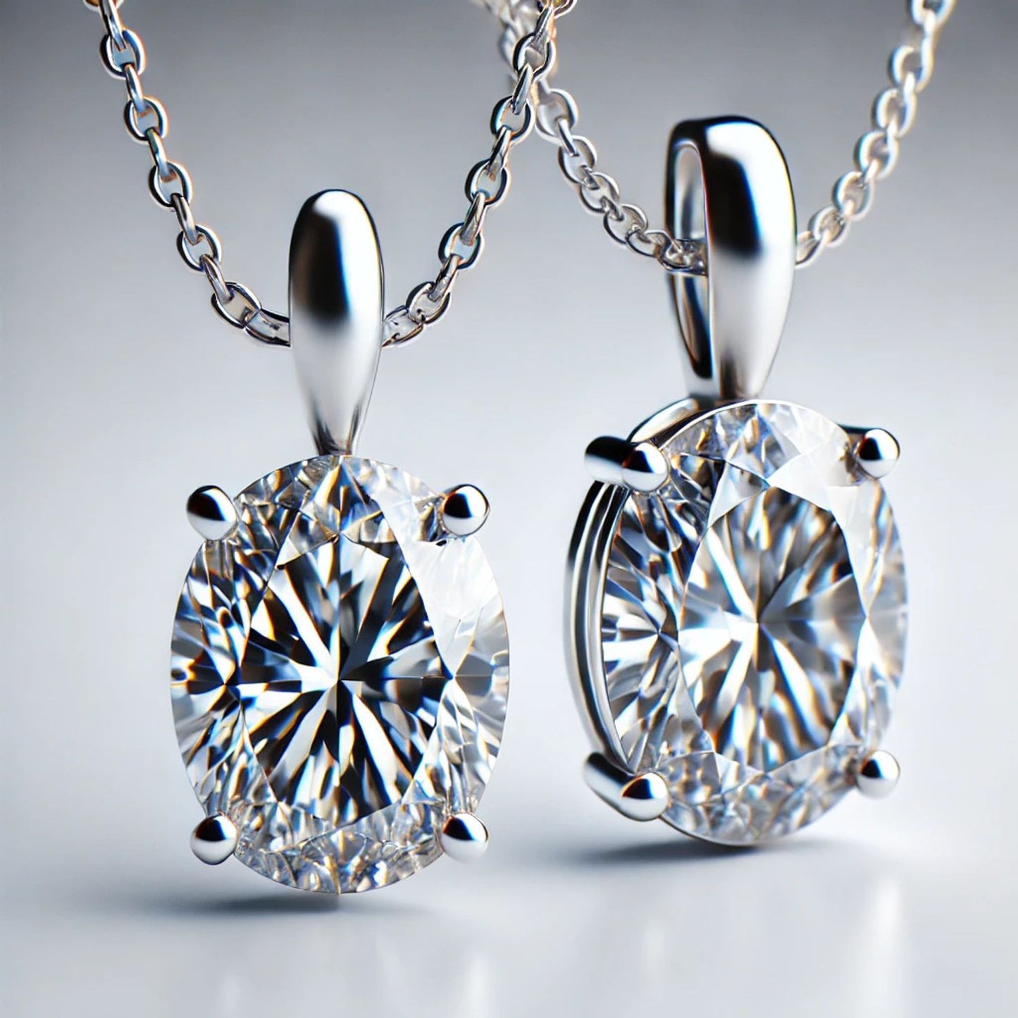 14K Gold Oval Gemstone Classic Solitaire Necklace