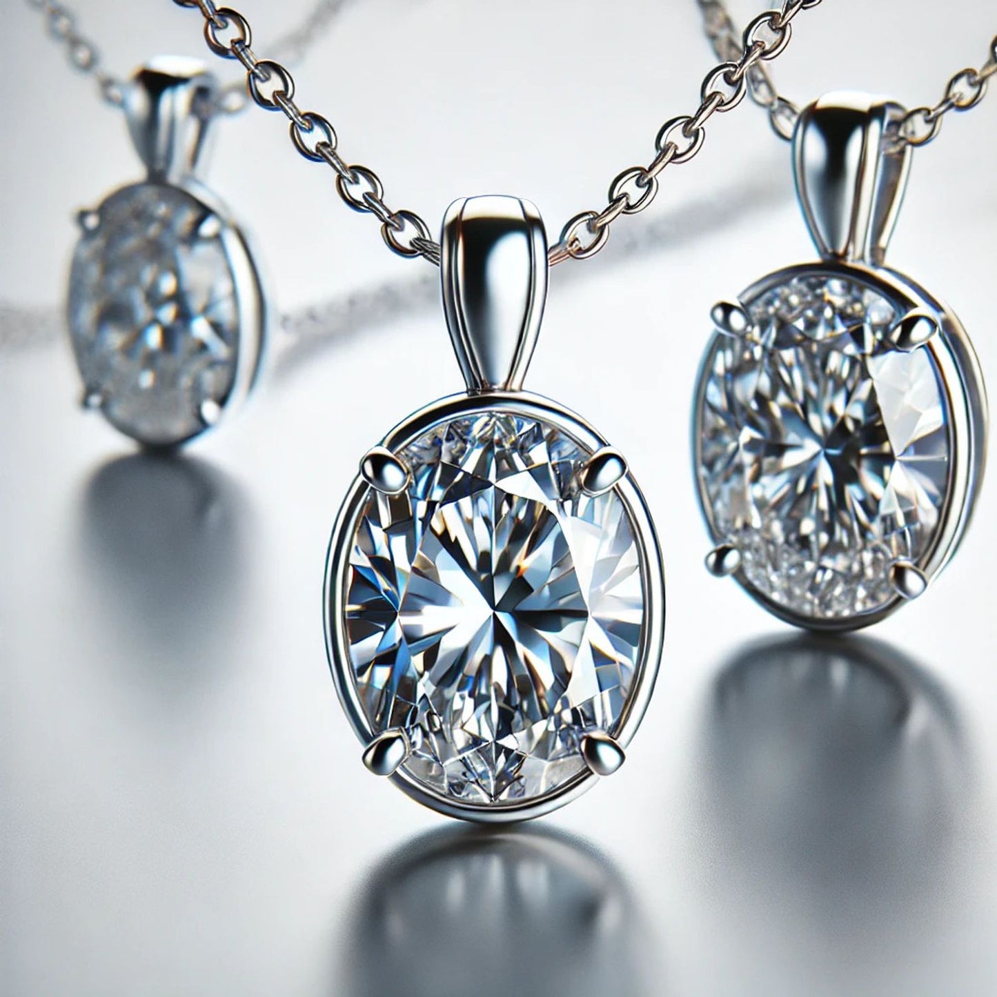 14K Gold Oval Gemstone Classic Solitaire Necklace