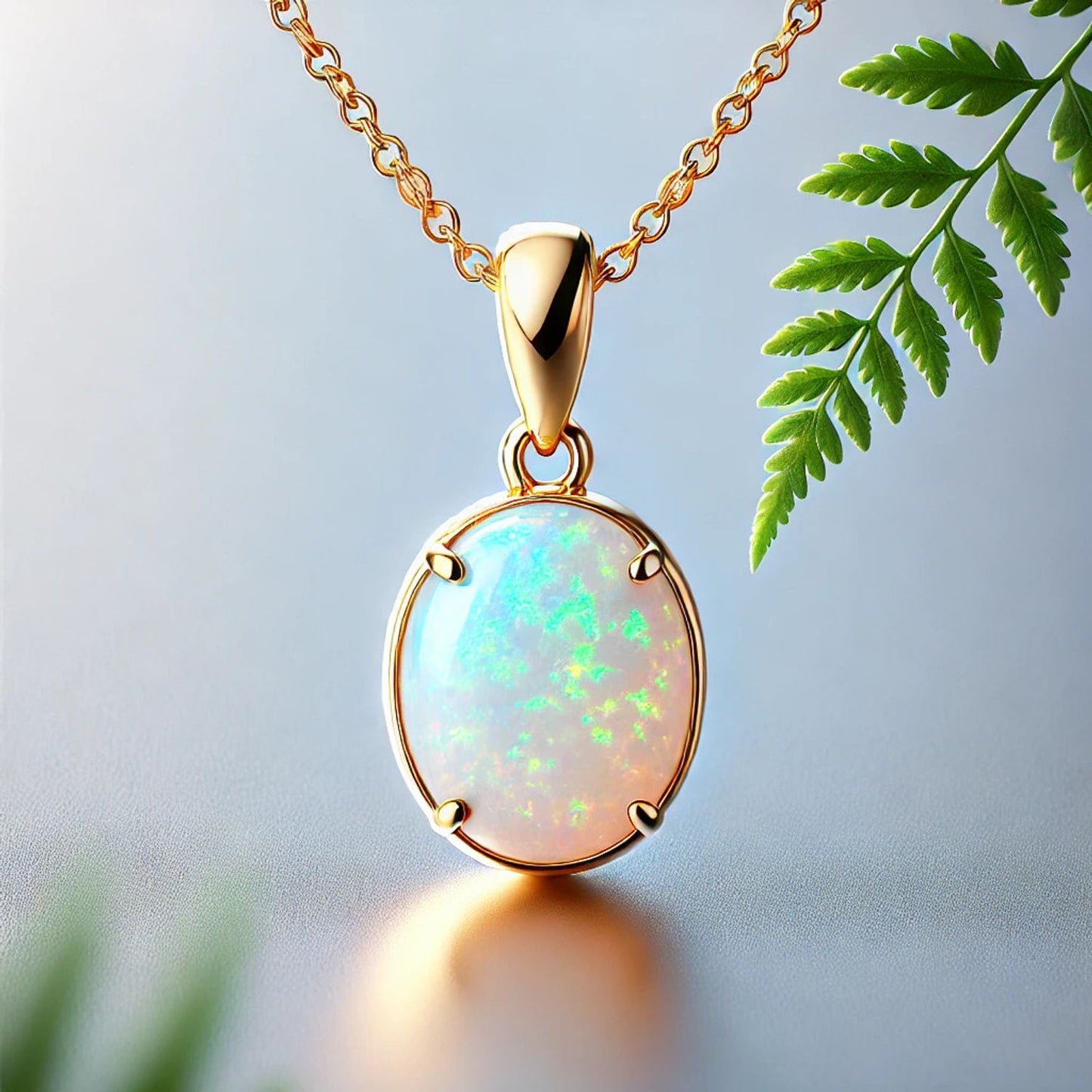 14K Gold Oval Gemstone Classic Solitaire Necklace