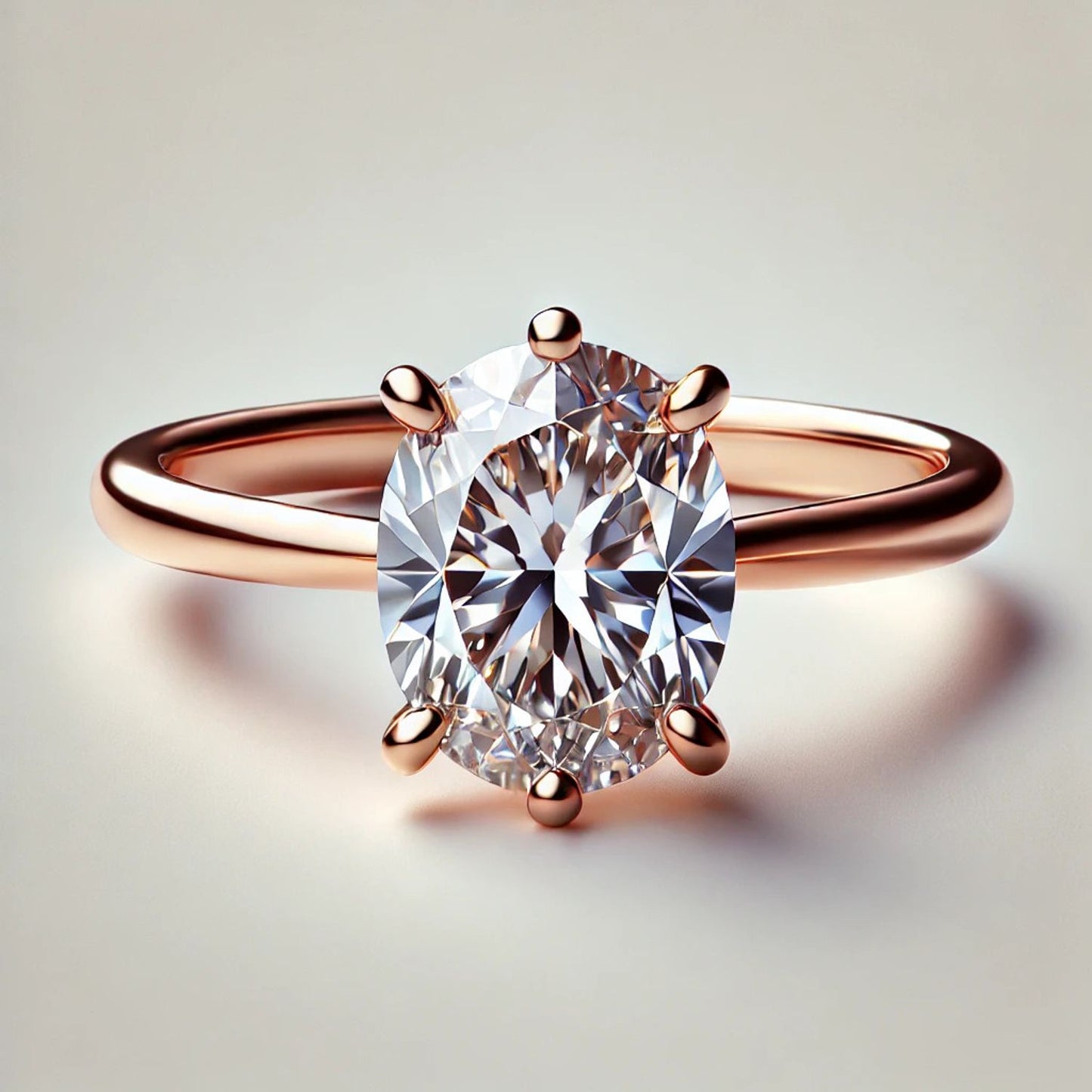 14K Gold Oval Gemstone Classic Solitaire Ring