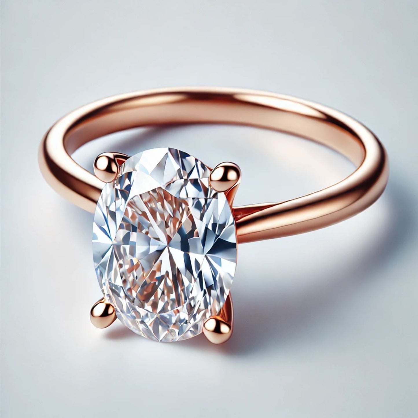 14K Gold Oval Gemstone Classic Solitaire Ring