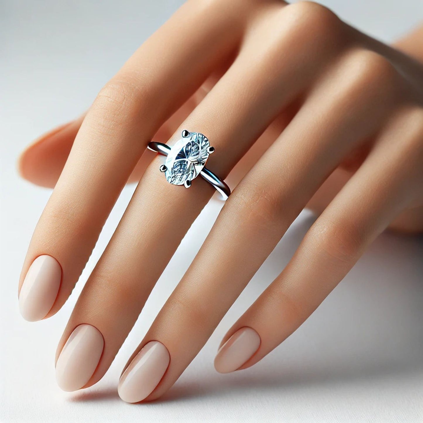 14K Gold Oval Gemstone Classic Solitaire Ring