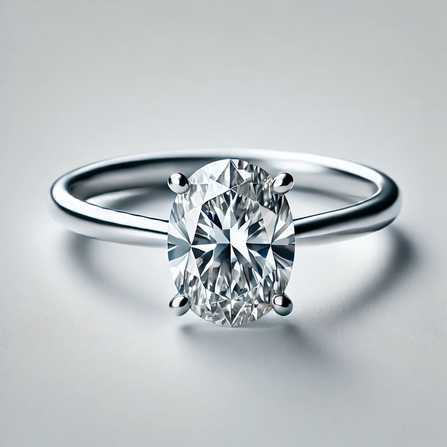 14K Gold Oval Gemstone Classic Solitaire Ring