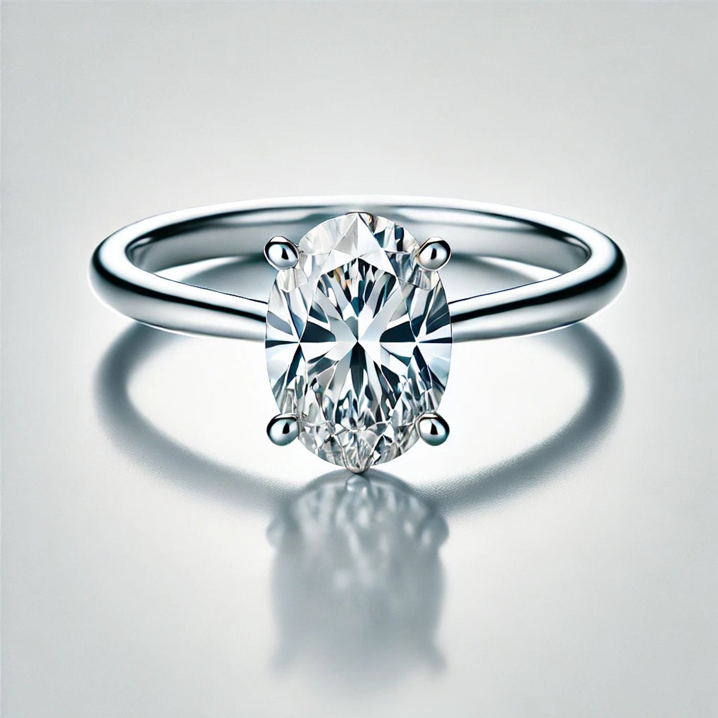 14K Gold Oval Gemstone Classic Solitaire Ring