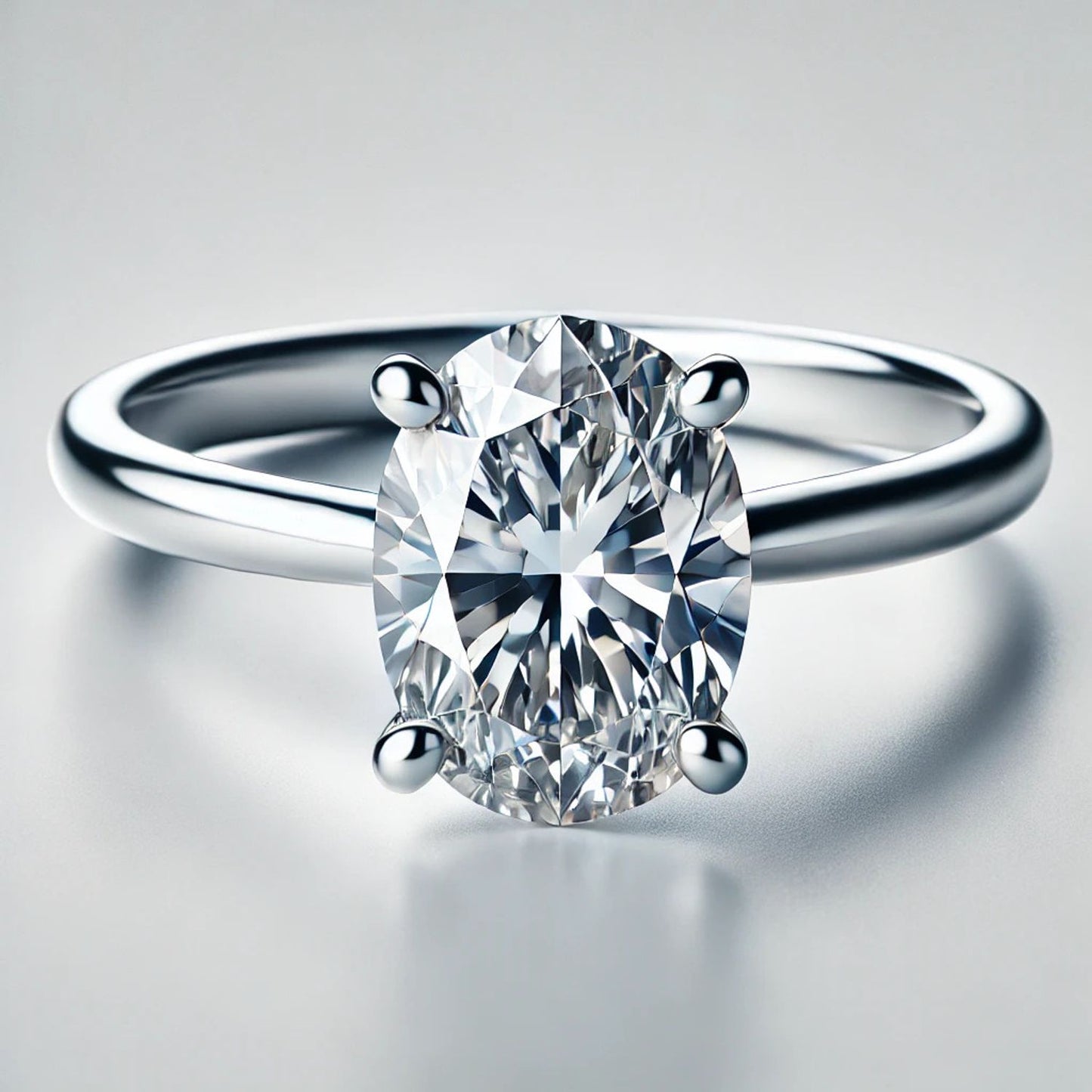 14K Gold Oval Gemstone Classic Solitaire Ring