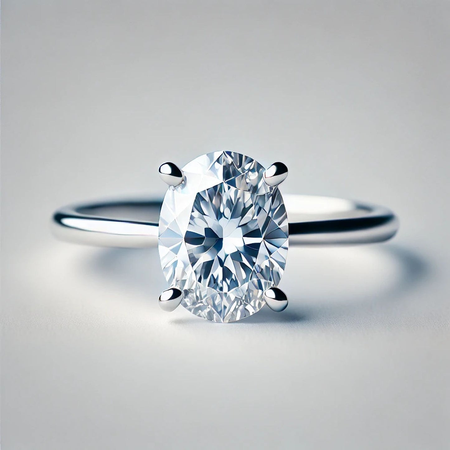 14K Gold Oval Gemstone Classic Solitaire Ring