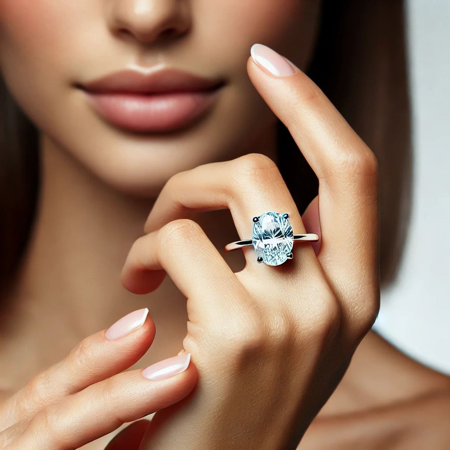 14K Gold Oval Gemstone Classic Solitaire Ring