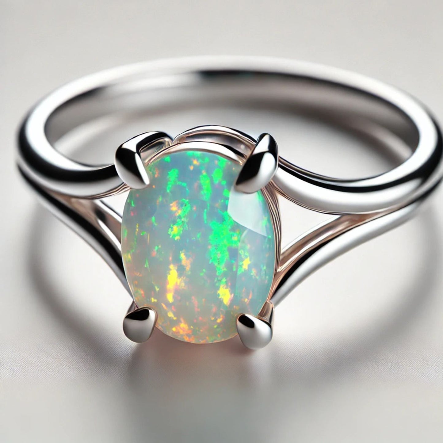 14K Gold Oval Gemstone Classic Solitaire Ring