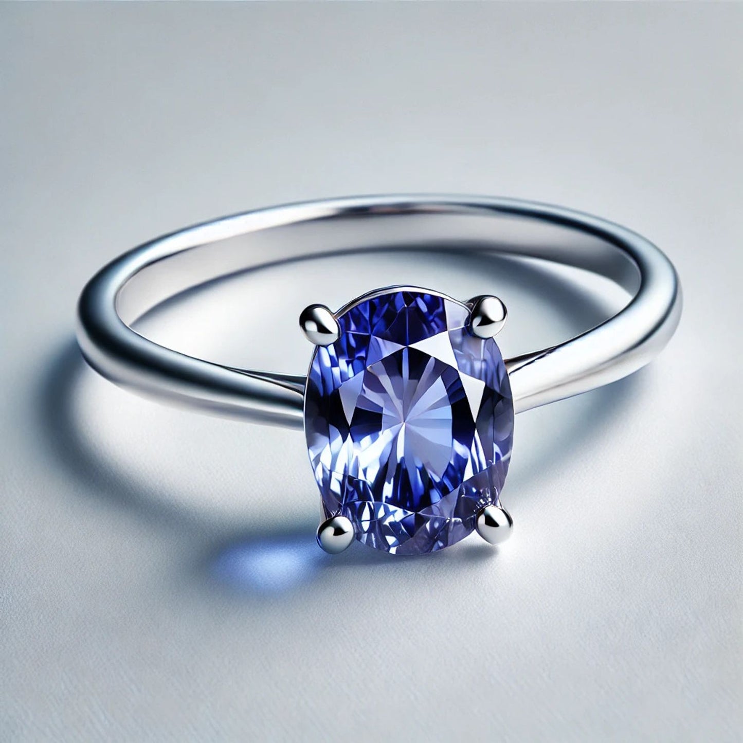 14K Gold Oval Gemstone Classic Solitaire Ring