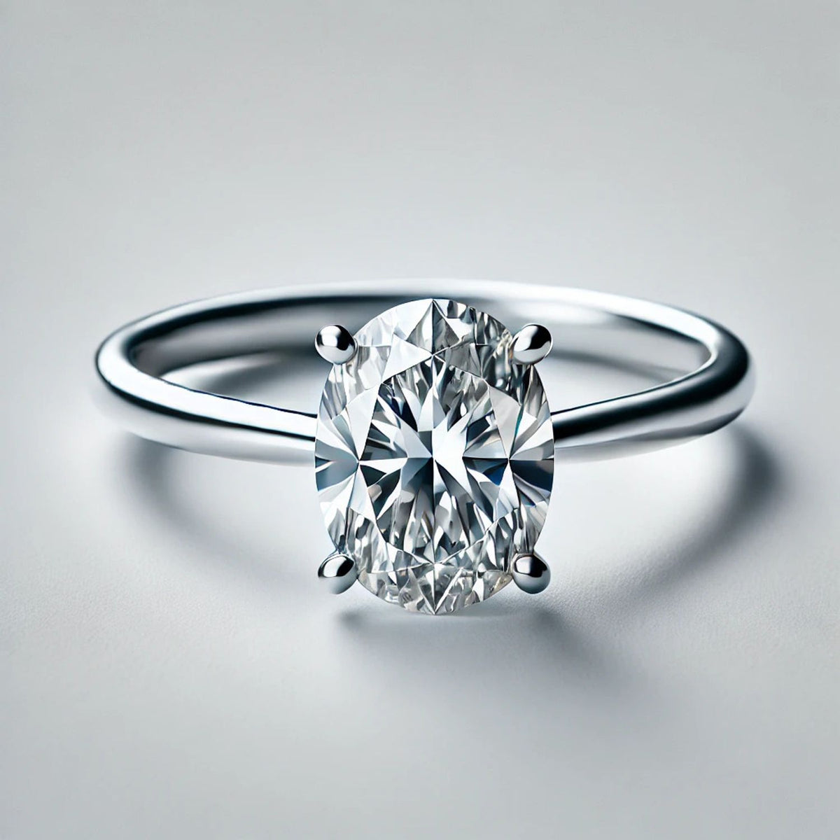 14K Gold Oval Gemstone Classic Solitaire Ring