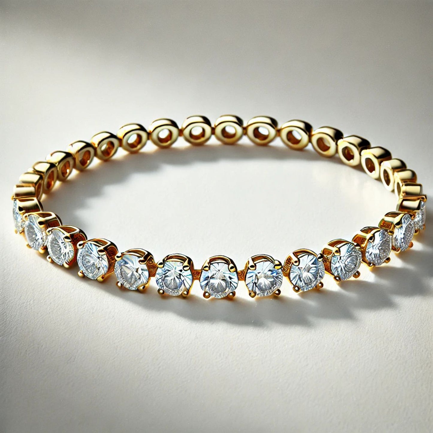 14K or 18K Gold Natural Diamond Tennis Bracelet