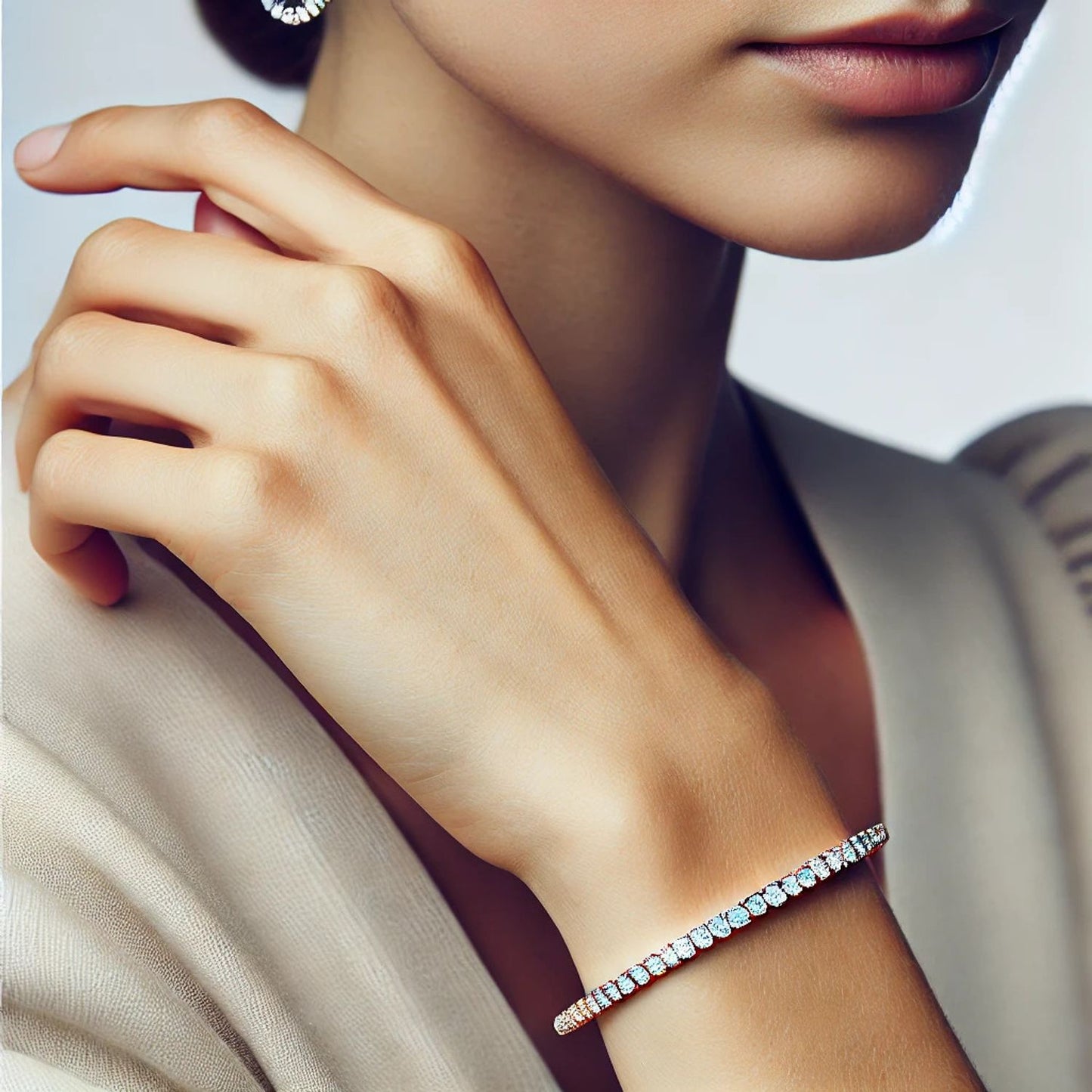 14K or 18K Gold Natural Diamond Tennis Bracelet