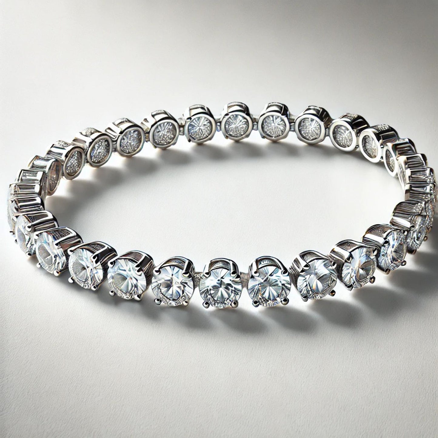 14K or 18K Gold Natural Diamond Tennis Bracelet