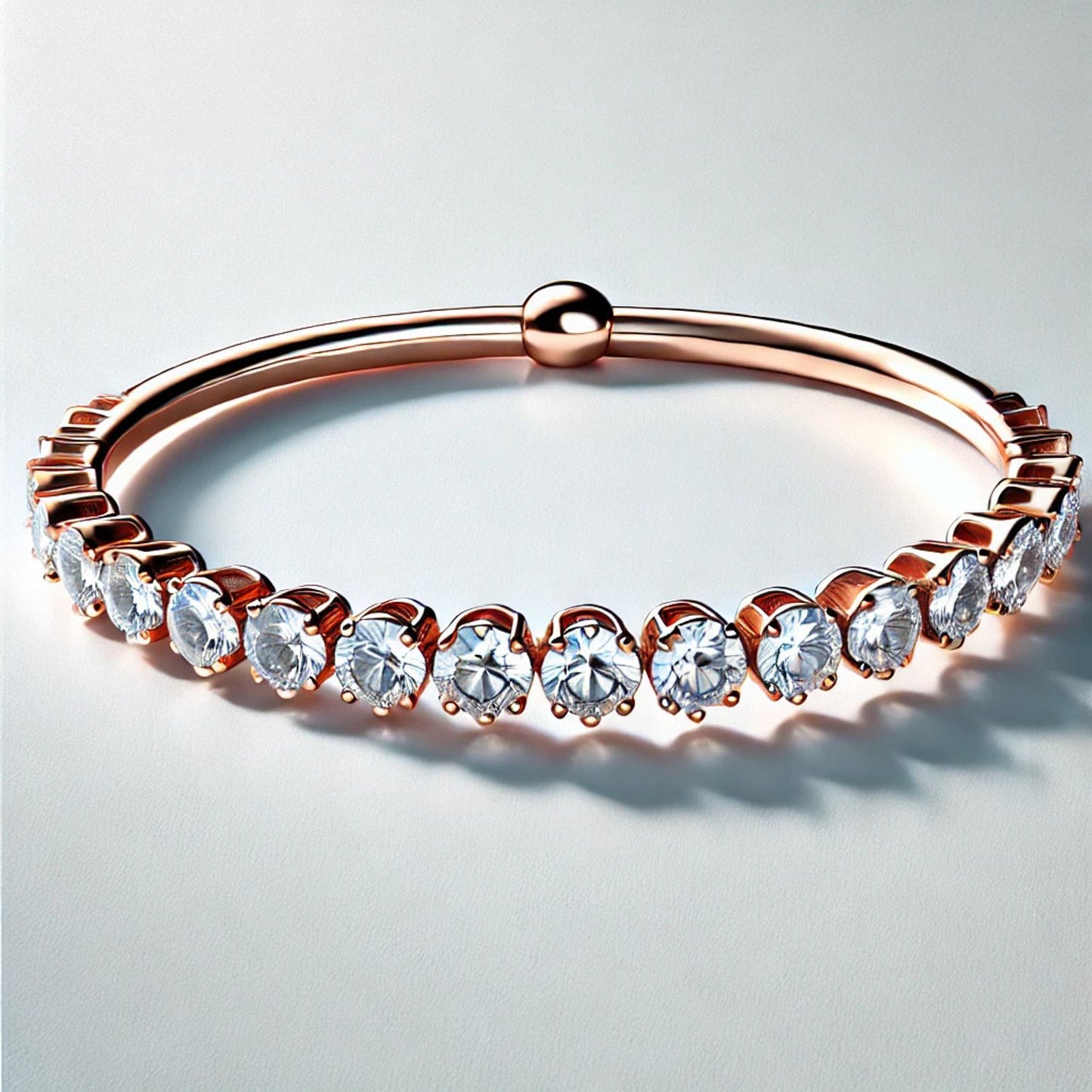 14K or 18K Gold Natural Diamond Tennis Bracelet