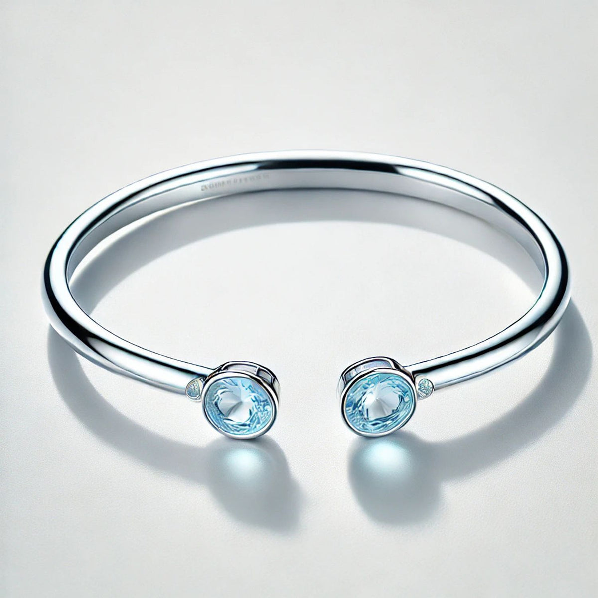 2-Birthstones Gold Bangle Bracelet