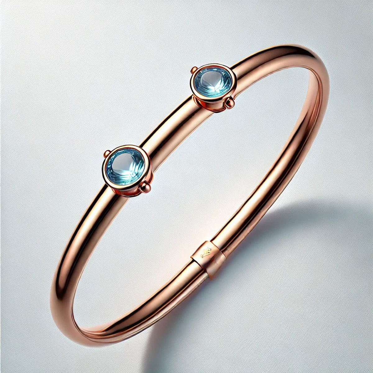 2-Birthstones Gold Bangle Bracelet