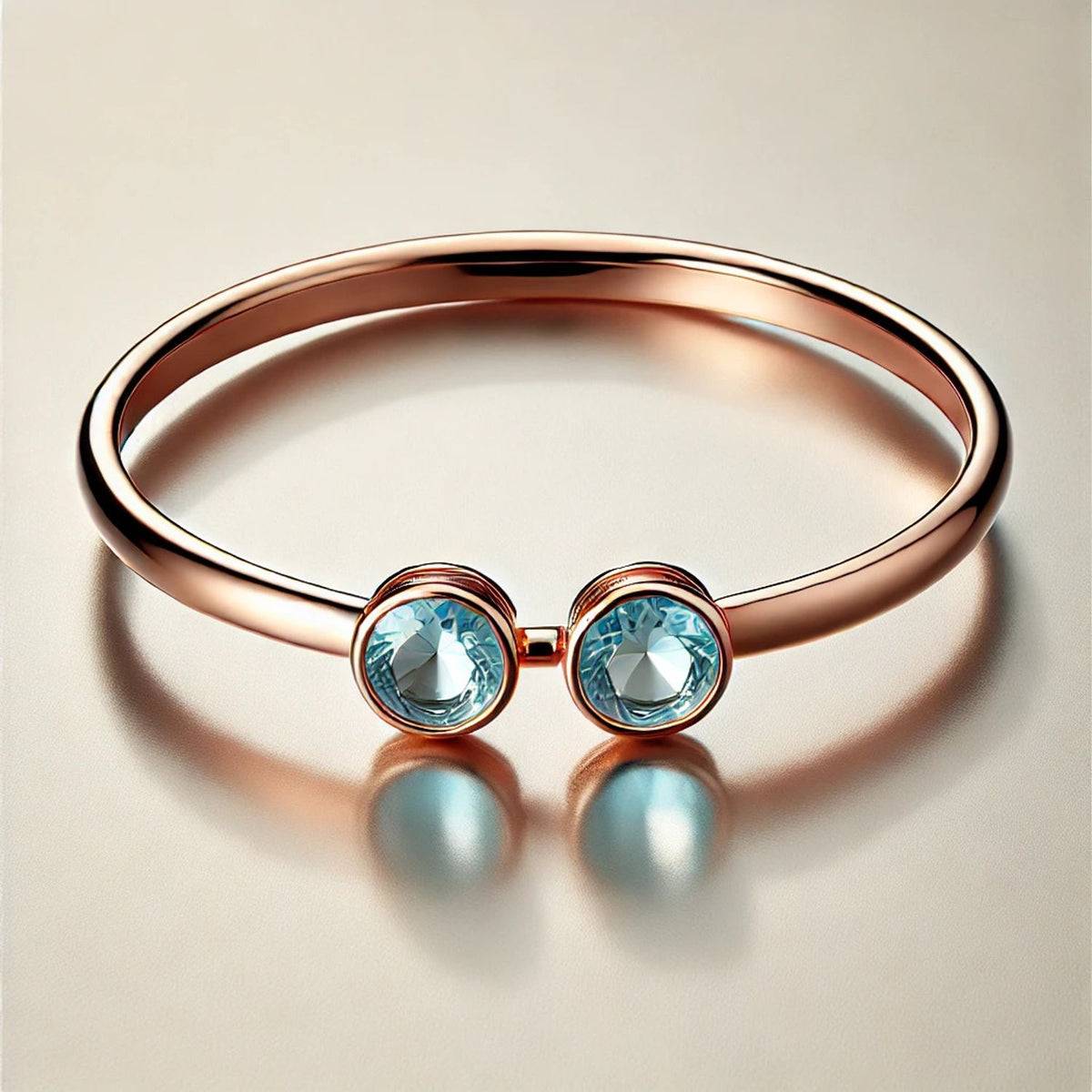 2-Birthstones Gold Bangle Bracelet