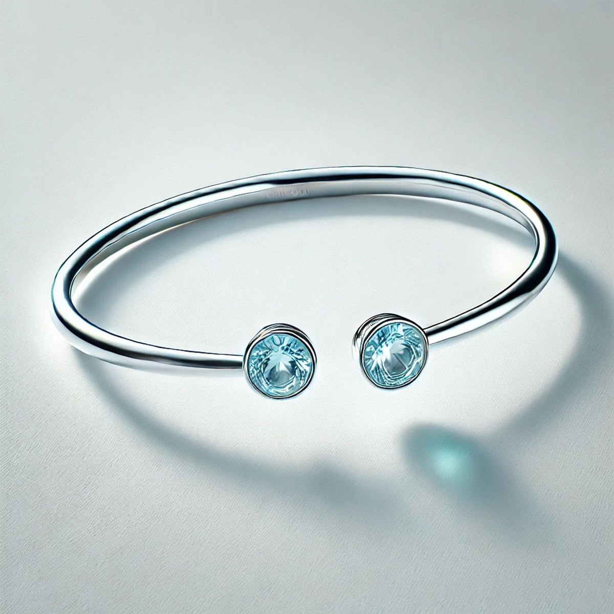 2-Birthstones Gold Bangle Bracelet