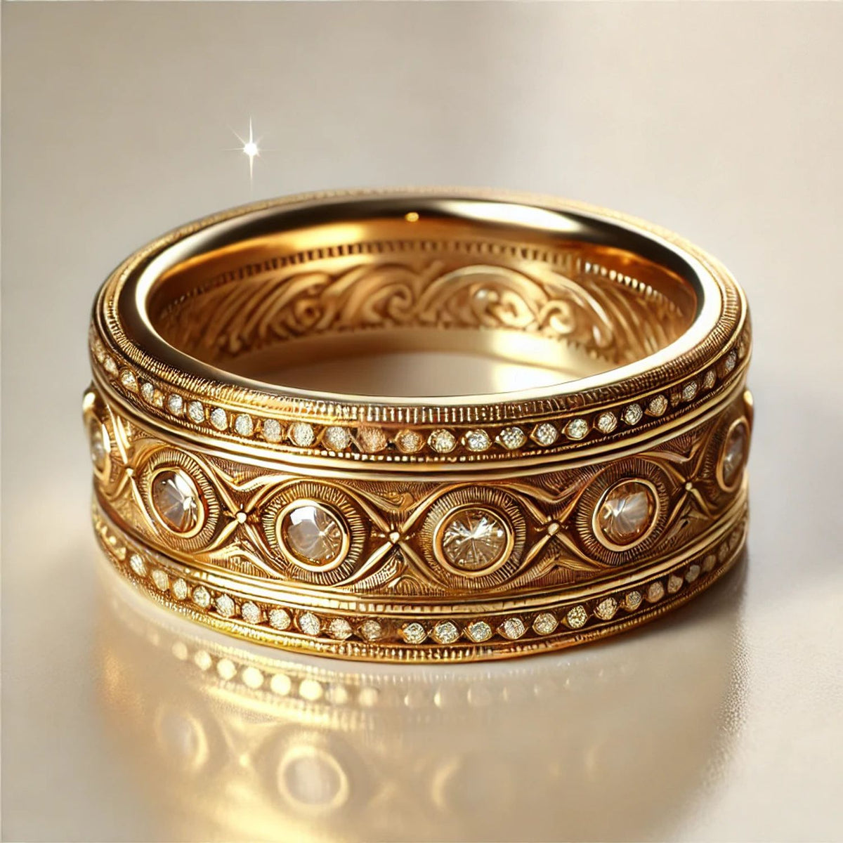 Any Metal Round Diamond Eternity Band Ring