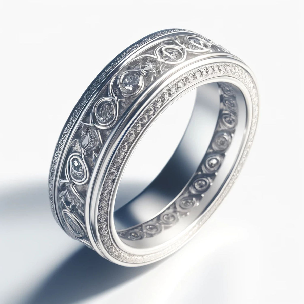 Any Metal Round Diamond Eternity Band Ring