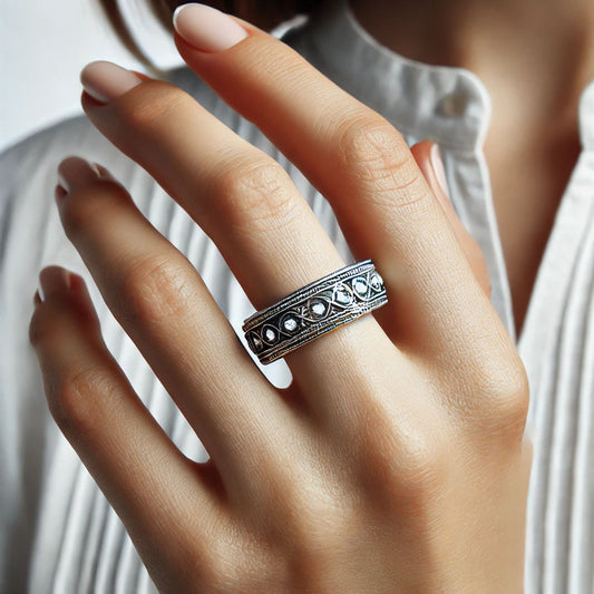 Any Metal Round Diamond Eternity Band Ring
