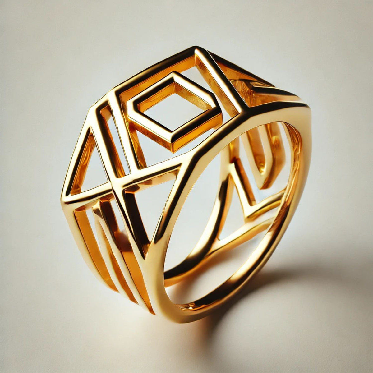 Silver or Gold Abstract Artistic Vintage Band Ring