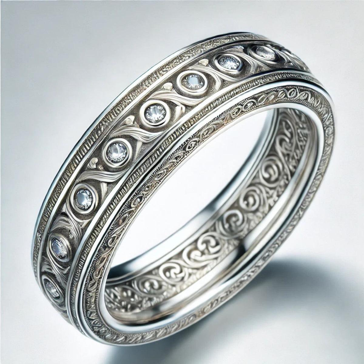 Any Metal Round Diamond Eternity Band Ring
