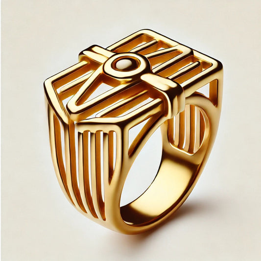 Silver or Gold Abstract Artistic Vintage Band Ring