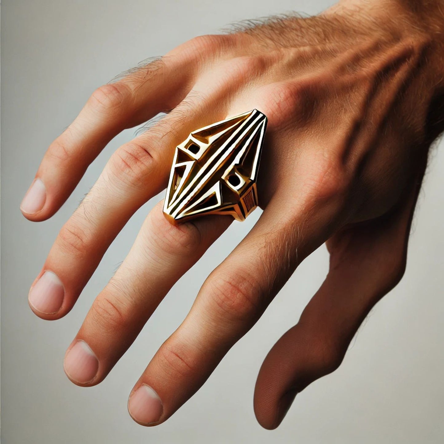 Silver or Gold Abstract Artistic Vintage Band Ring