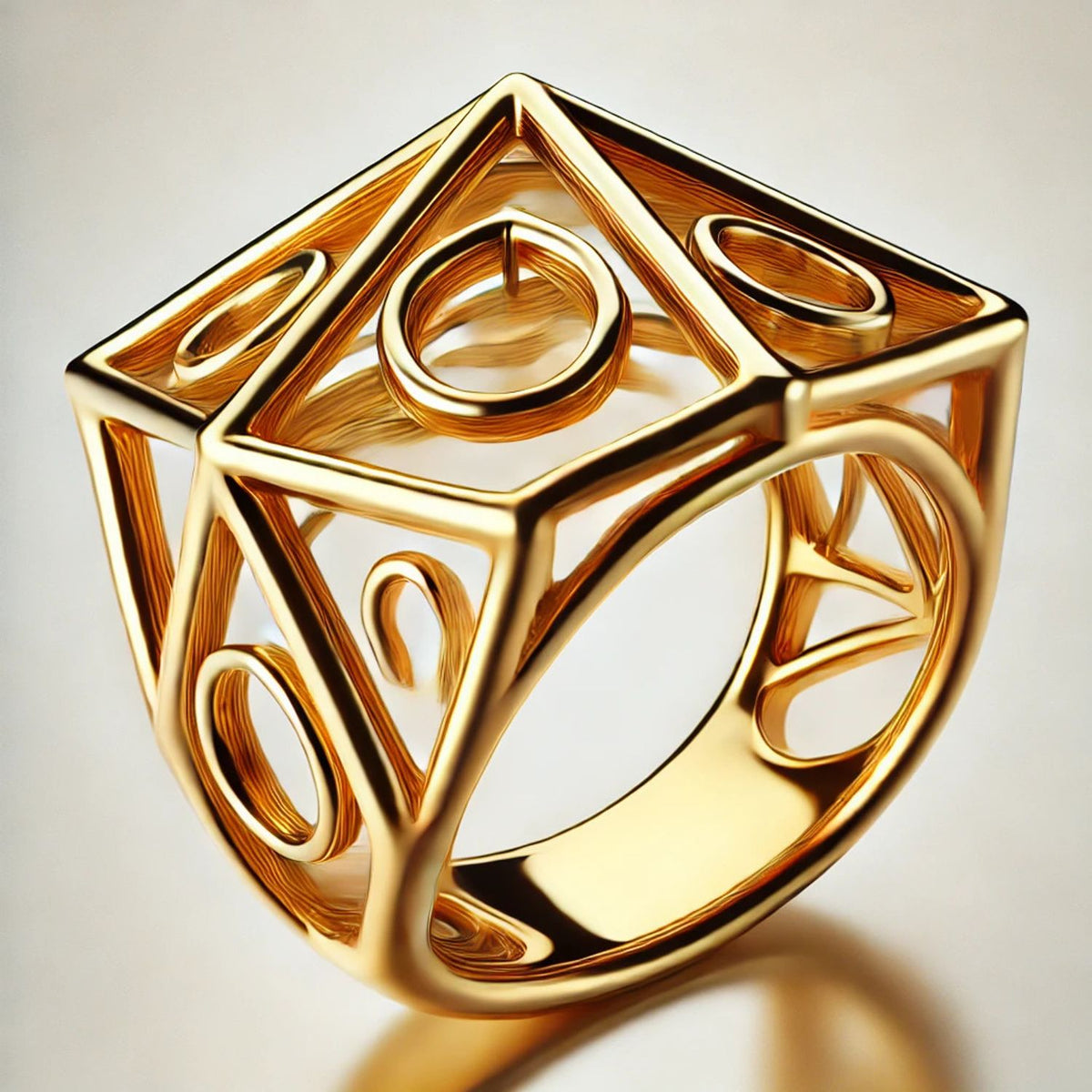 Silver or Gold Abstract Artistic Vintage Band Ring