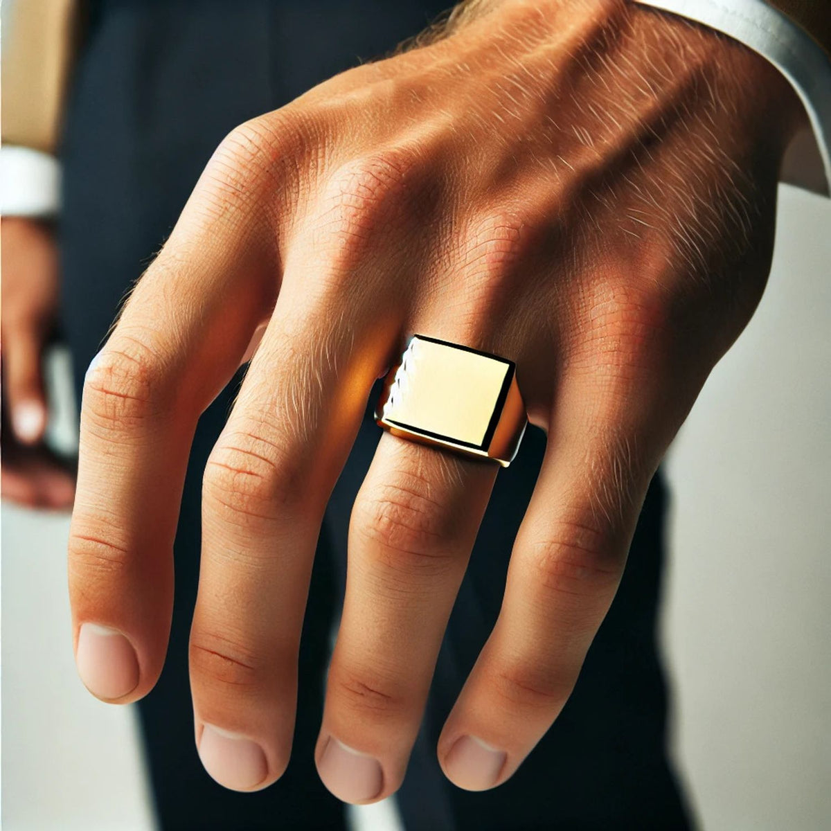 Silver or Gold Classic Signet Men Ring