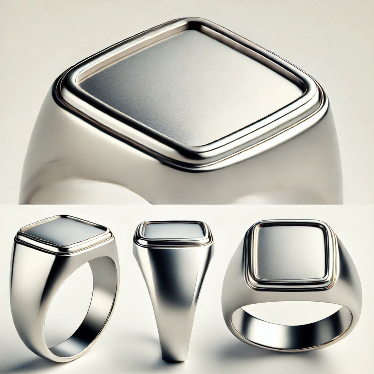 Silver or Gold Classic Signet Men Ring