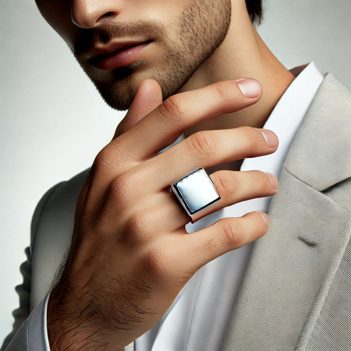 Silver or Gold Classic Signet Men Ring
