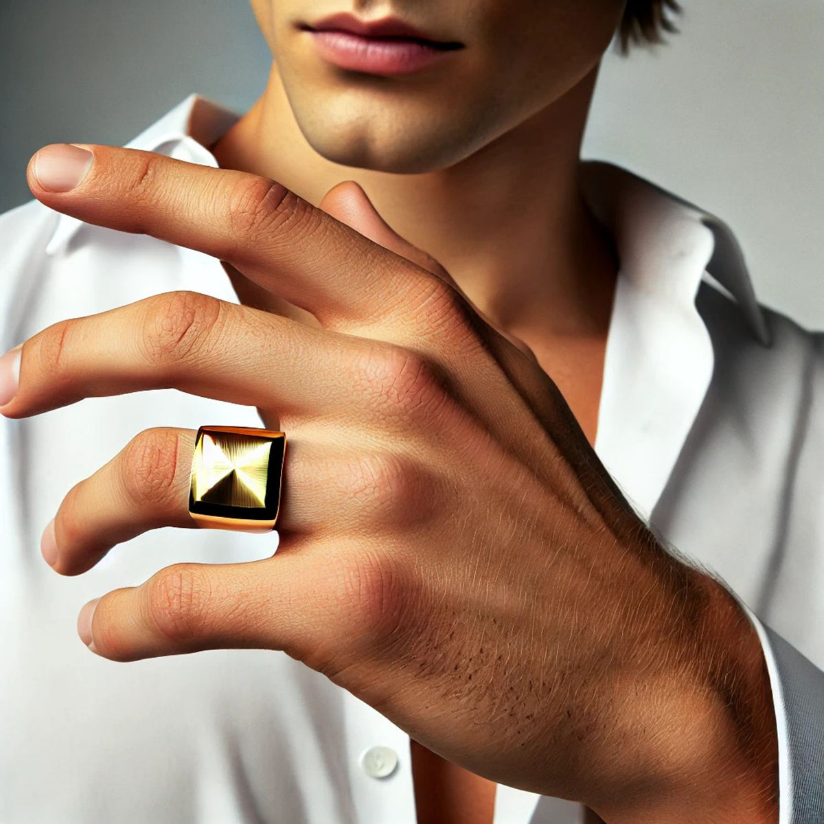 Silver or Gold Classic Signet Men Ring