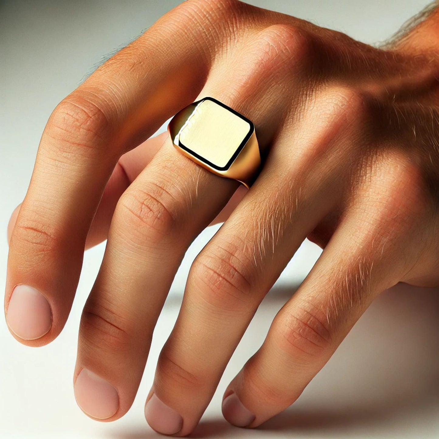 Silver or Gold Classic Signet Men Ring