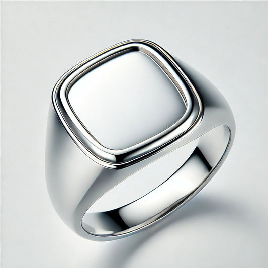 Silver or Gold Classic Signet Men Ring