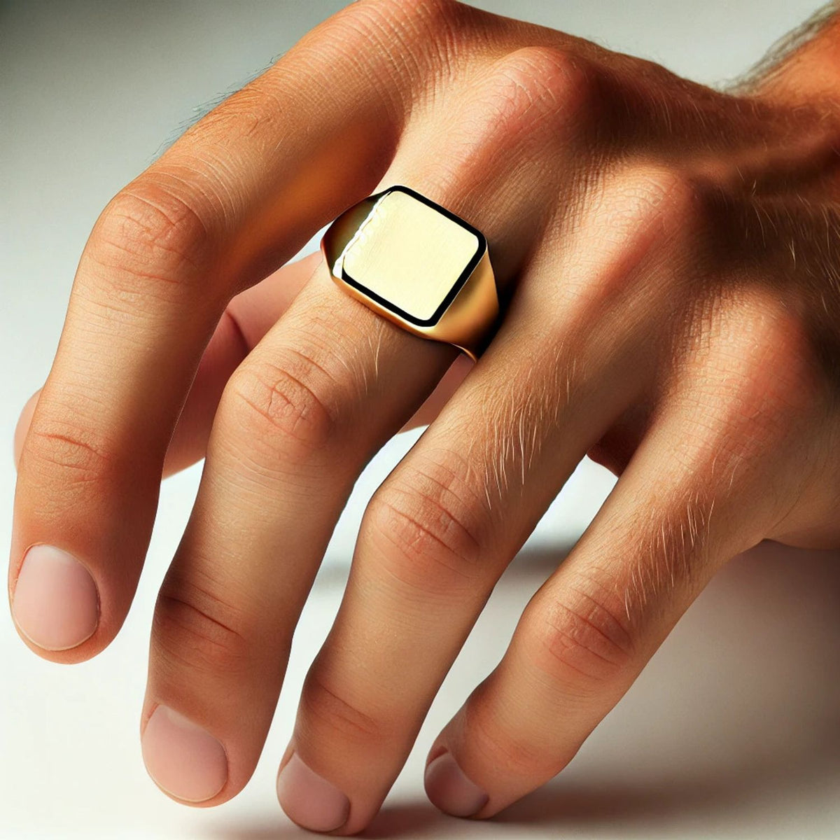Silver or Gold Classic Signet Men Ring