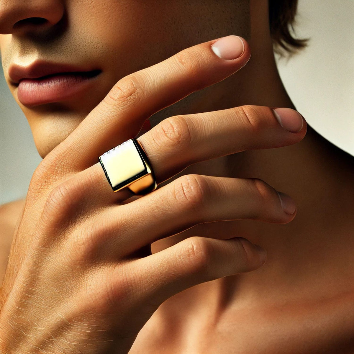 Silver or Gold Classic Signet Men Ring