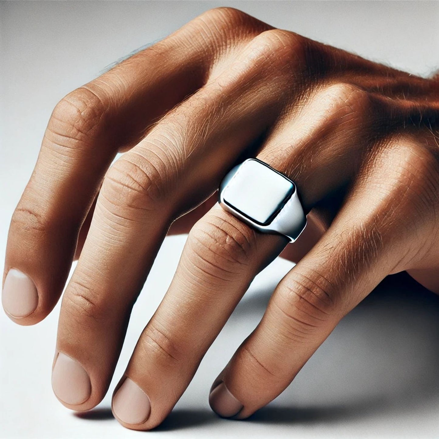 Silver or Gold Classic Signet Men Ring