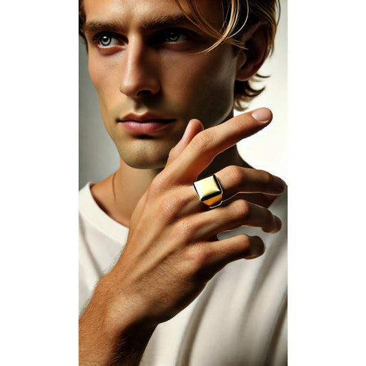 Silver or Gold Classic Signet Men Ring