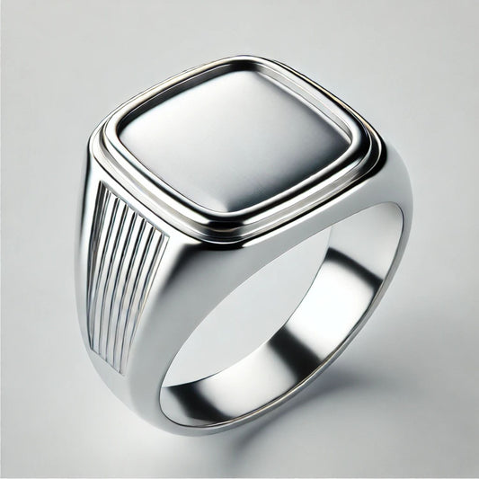 Silver or Gold Classic Signet Men Ring
